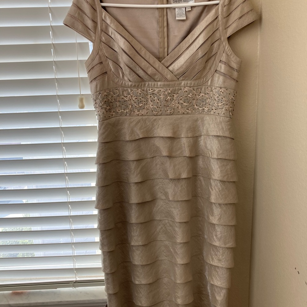 David’s Bridal cap sleeve dress